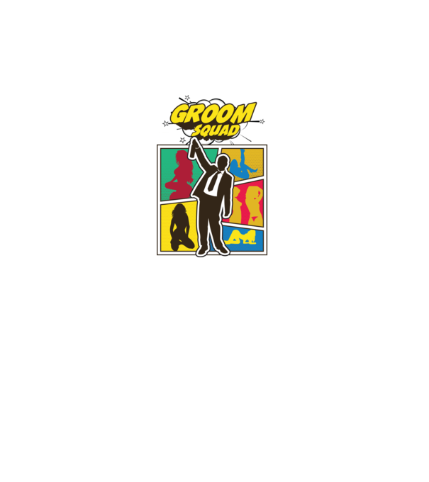Comic Groom Squad model gri pe tricou