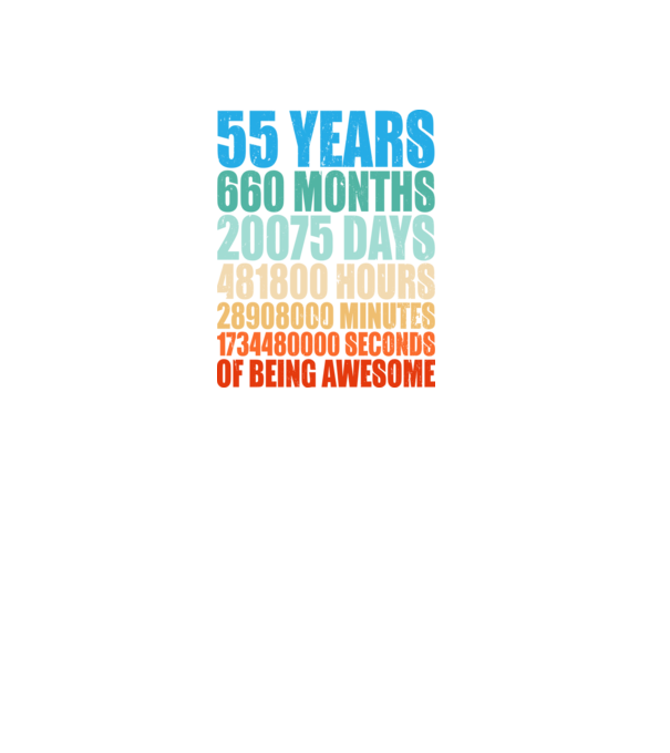 55 years of being awesome model negru pe tricou