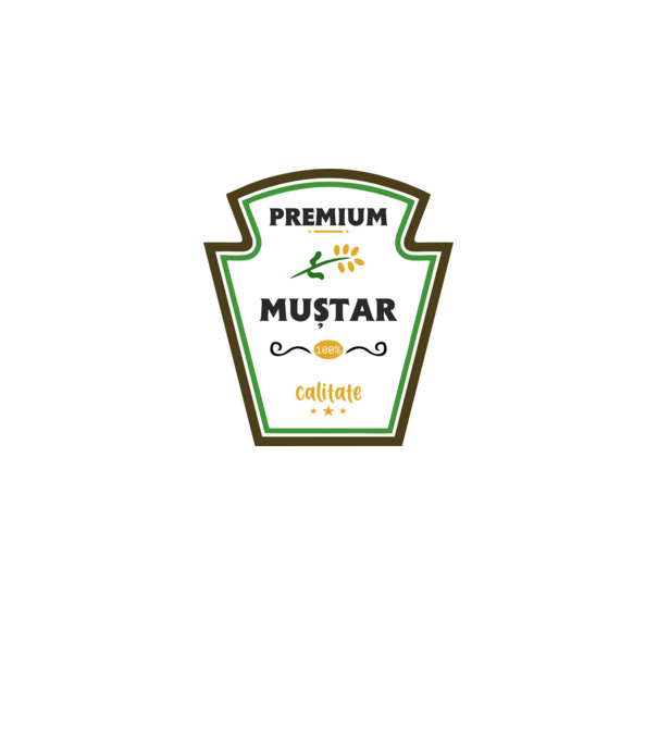 muștar premium - calitate model gri pe tricou