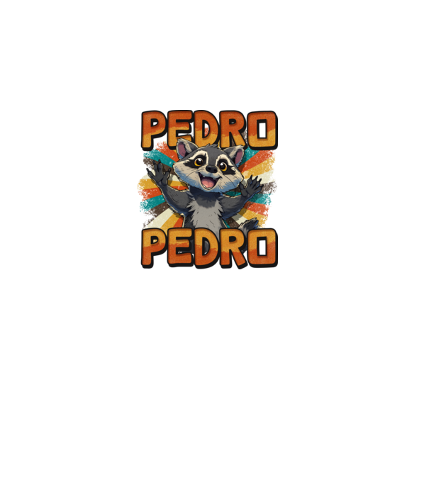 Retro Pedro model negru pe tricou