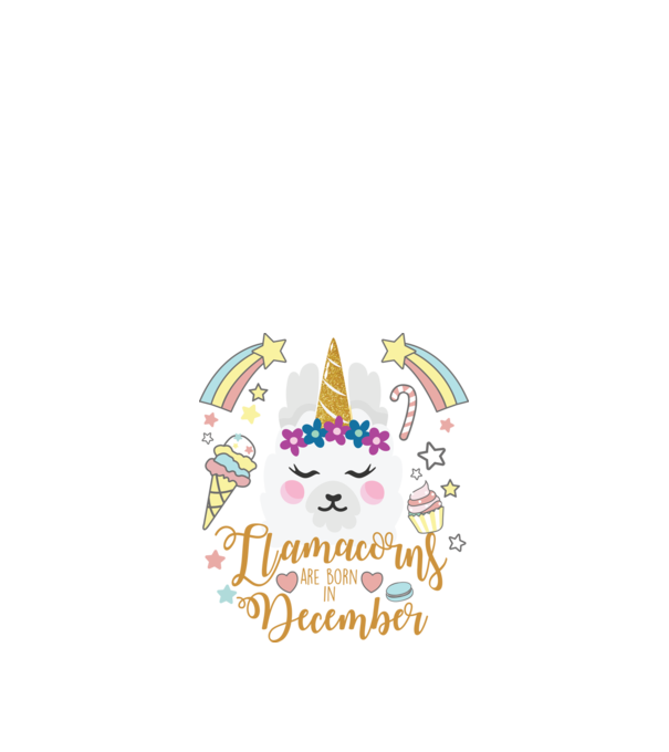 Llamacorns are born in December model alb pe tricou