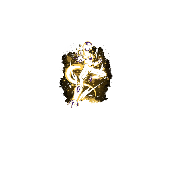 golden freeza dragonball model negru pe tricou