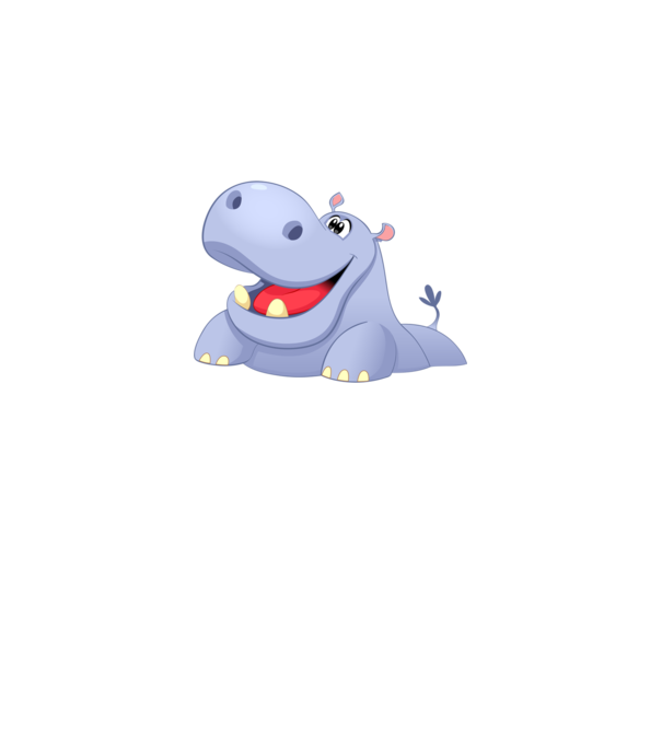 Cute Hippo model negru pe tricou