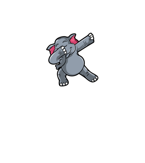 Elefant DAB model gri pe tricou