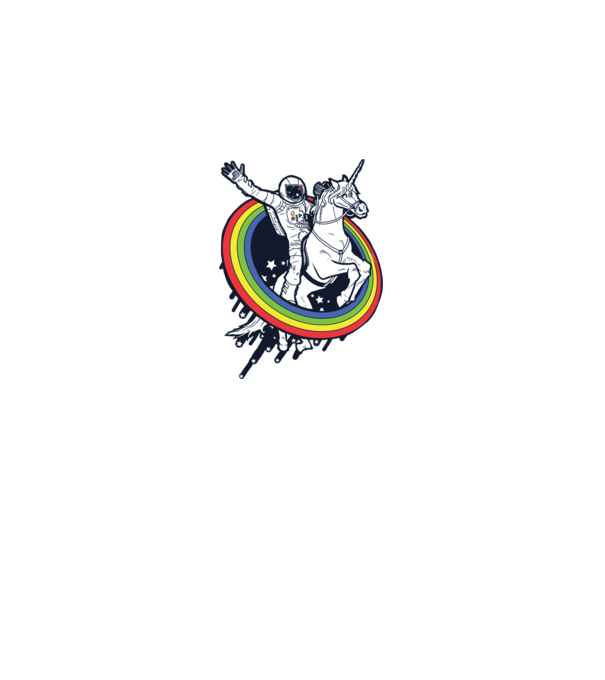 Unicorn Spaceman model albastru închis pe tricou