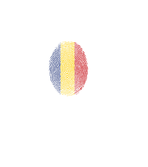 România fingerprint model negru pe tricou
