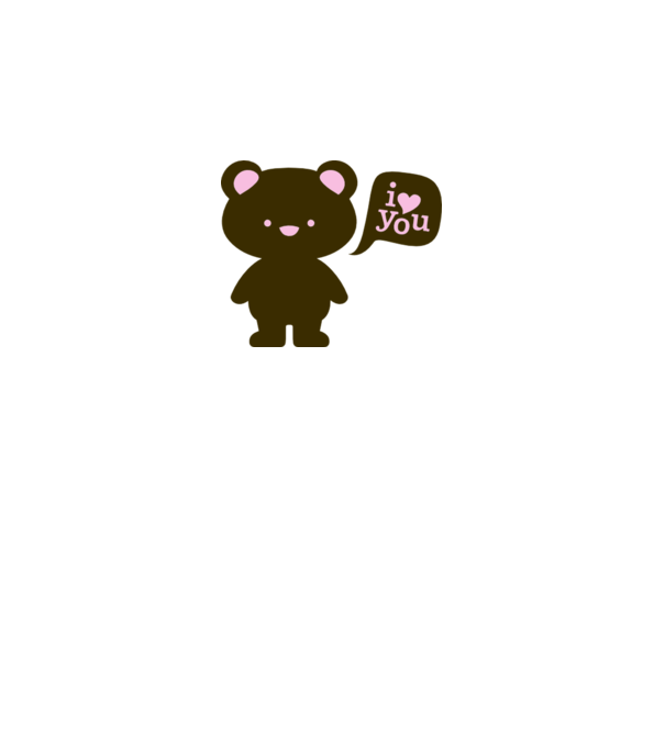 I Love You Bear model alb pe tricou