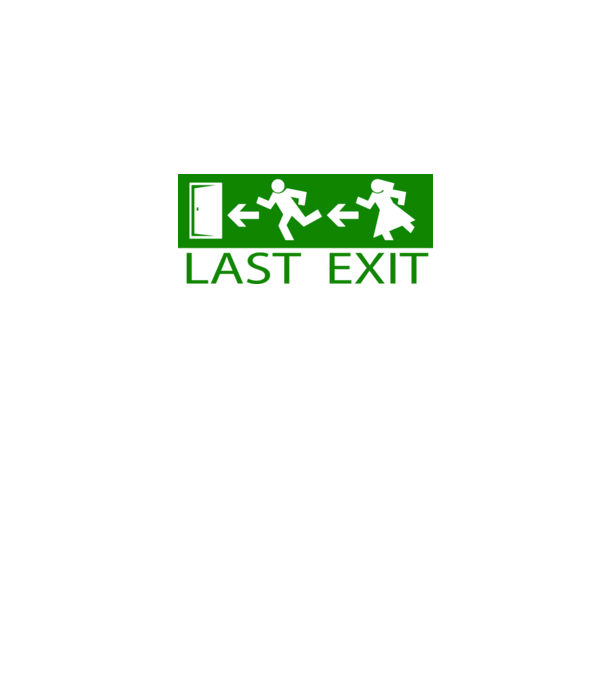 Last Exit model alb pe tricou