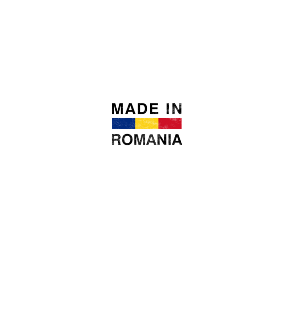 made in romania model negru pe tricou