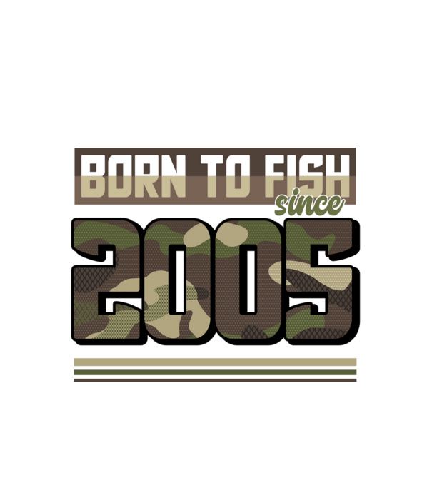 Born to fish since 2005 model alb pe tricou