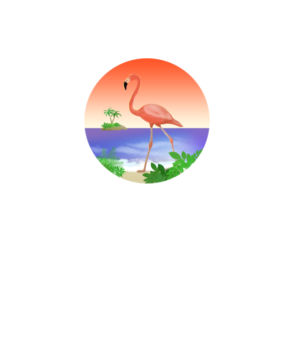Flamingo model alb pe tricou