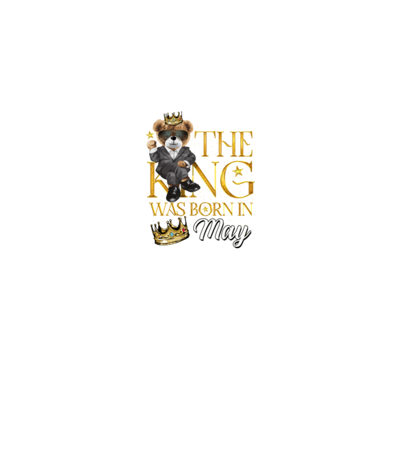 The king was born int MAY model negru pe tricou