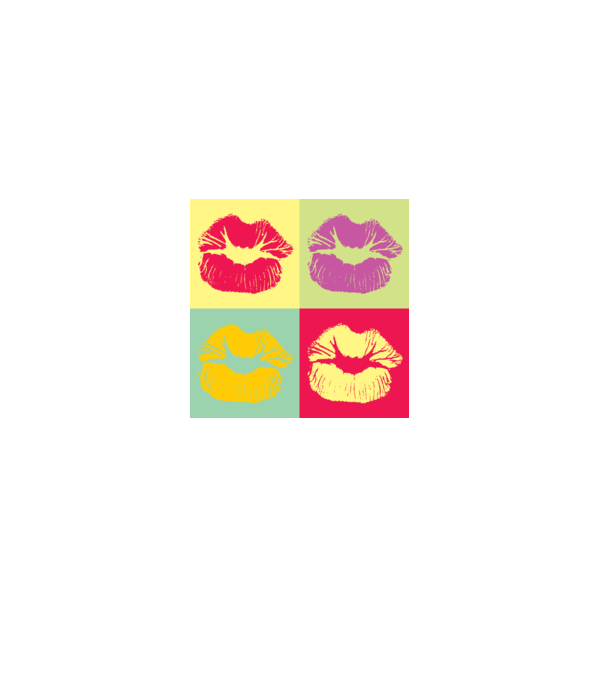 Pop Art Kiss model galben pe tricou