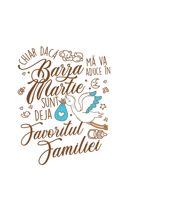 Favoritul familiei MARTIE model alb pe tricou