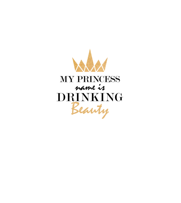 Drinking beauty gold model alb pe tricou