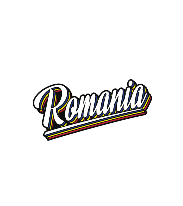 România retro model alb pe tricou
