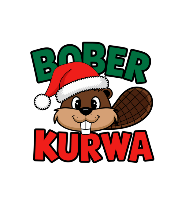 Bober kurwa xmas model alb pe tricou