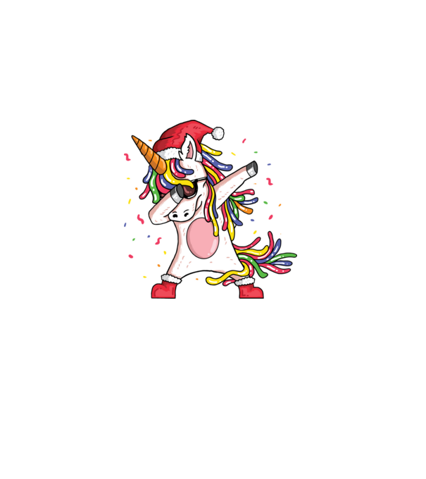 Christmas unicorn dab model negru pe tricou