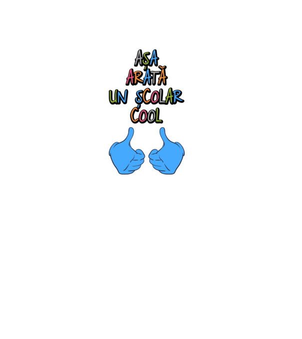 așa arată un școlar cool model alb pe tricou