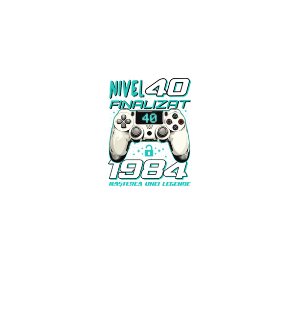 Nivel finalizat 40 1985 model negru pe tricou