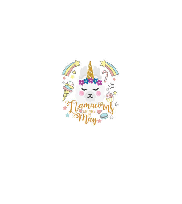 Llamacorns are born in May model alb pe tricou