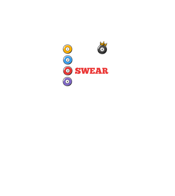 Aim swear shoot repeat - biliard v2 model negru pe tricou