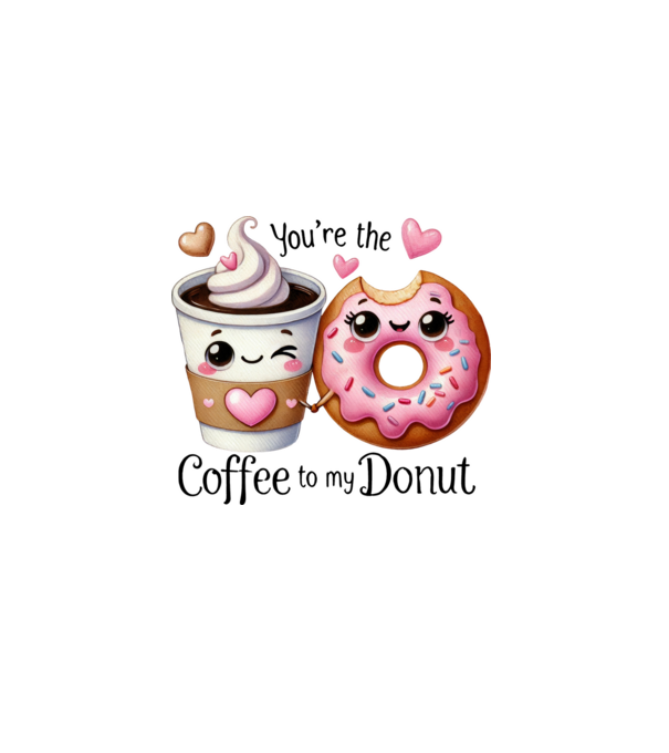 Coffee to my Donut model alb pe tricou