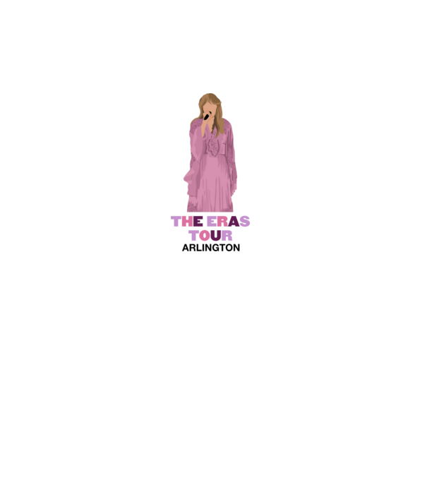 Taylor Swift The Eras Tour Arlington 3 model alb pe tricou