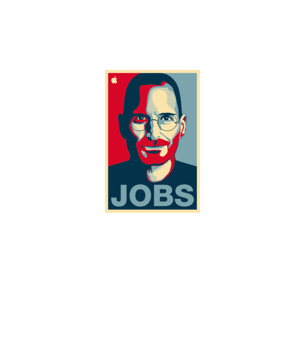 Jobs pop art model alb pe tricou