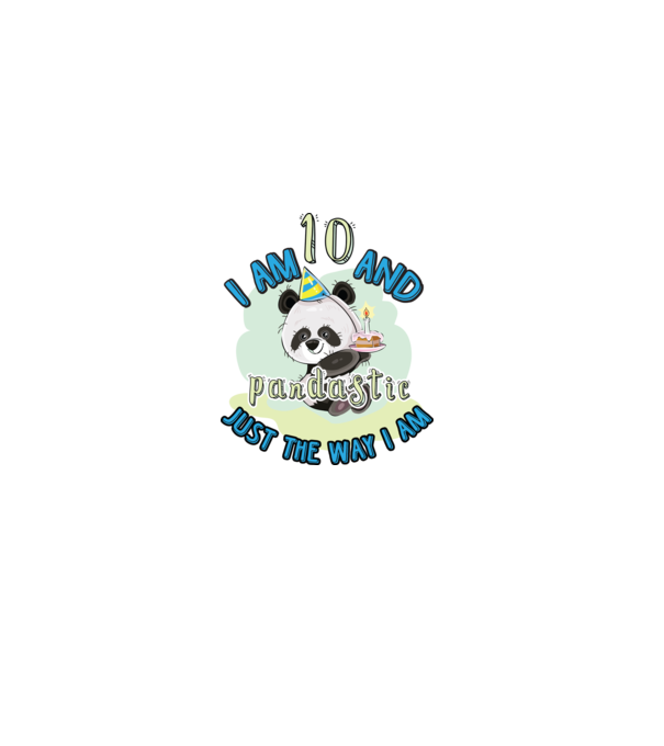 PANDASTIC 10 model alb pe tricou