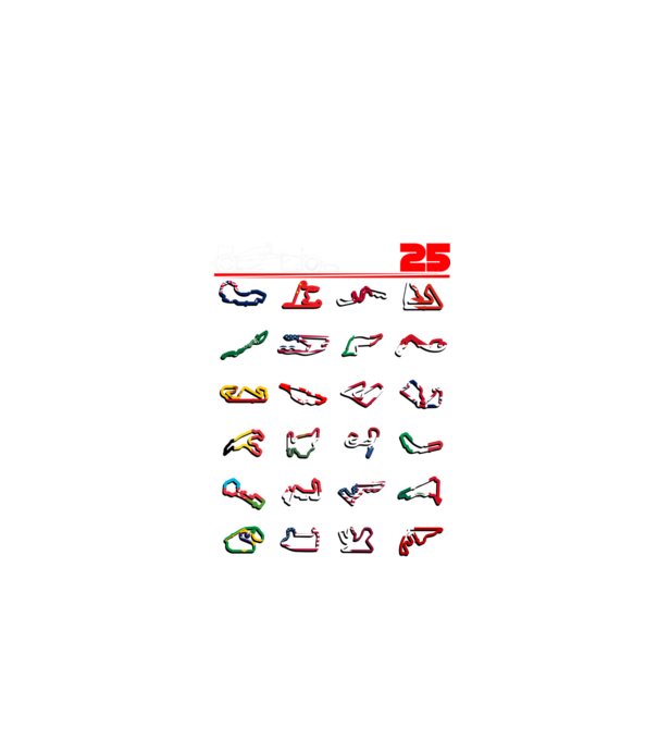 F1 calendar 2025 Negru model negru pe tricou