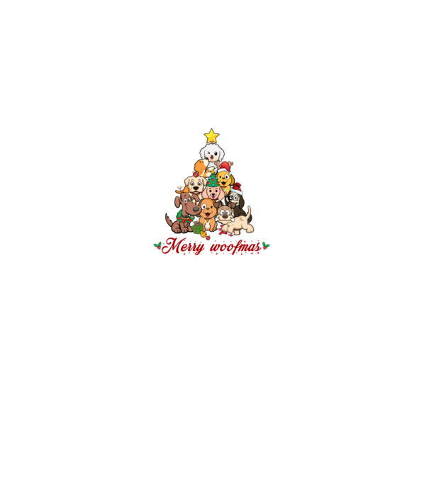 Merry woofmas model negru pe tricou