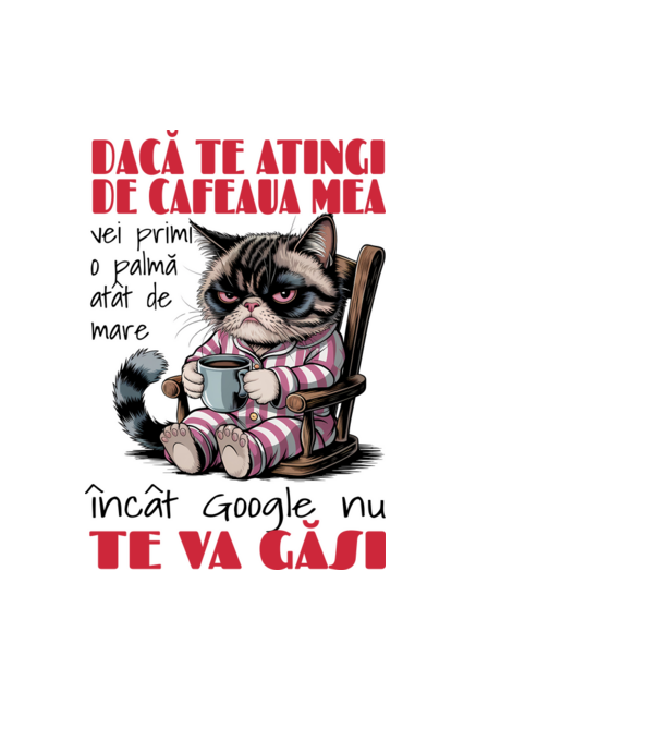 atinge cafeaua mea și nici măcar Google nu te va găsi Alb model negru pe tricou
