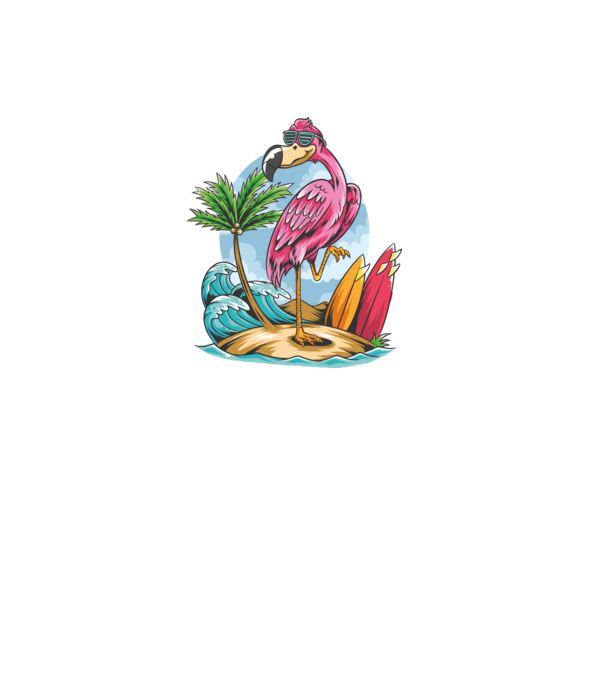 Surfer flamingo model negru pe tricou
