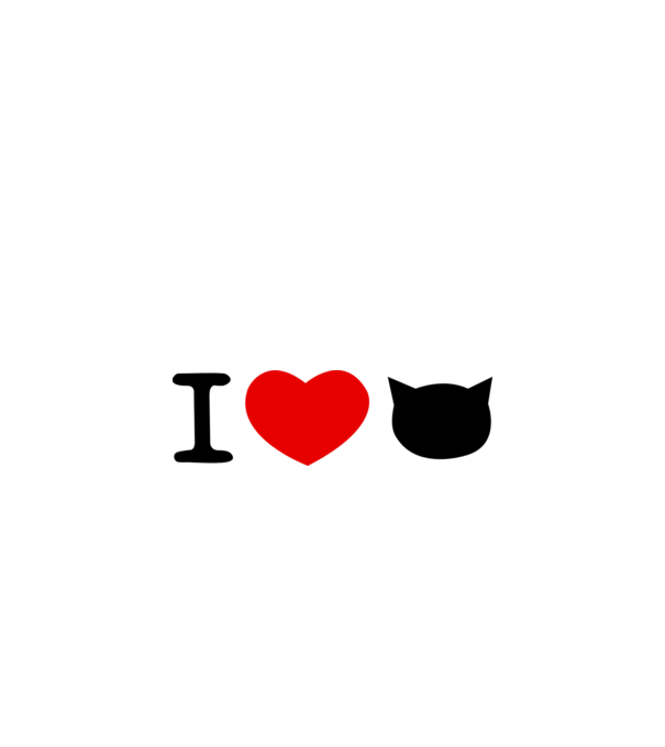 I love Pisică model alb pe tricou