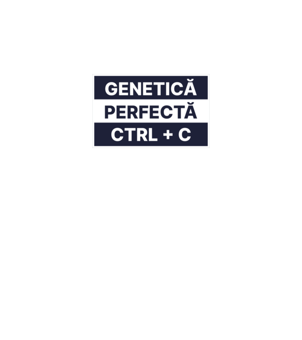 Genetică perfectă CTRL + V model alb pe tricou