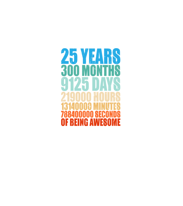 25 years of being awesome model negru pe tricou