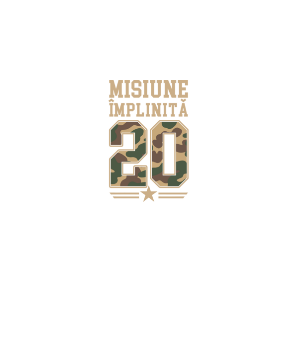 Misiune împlinită 20 model negru pe tricou