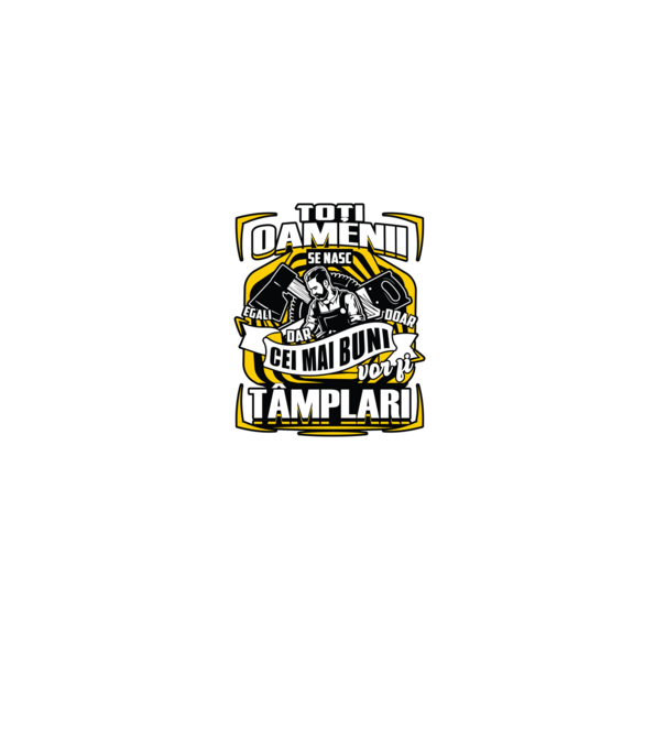 Toți oamenii tâmplari model negru pe tricou