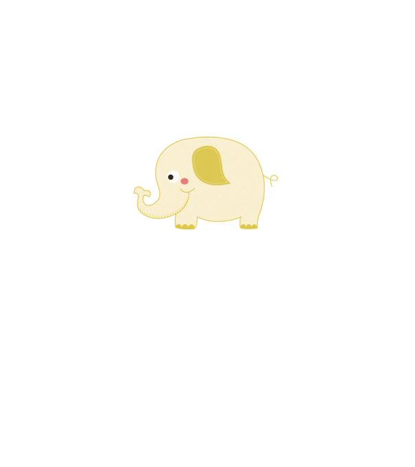 Cute elephant model alb pe tricou