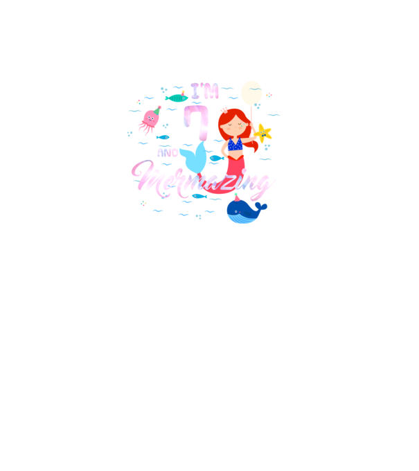 Mermazing Birthday 7 model negru pe tricou