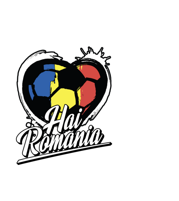 Hai romania heart model alb pe tricou