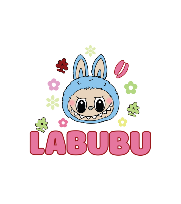 Labubu model alb pe tricou