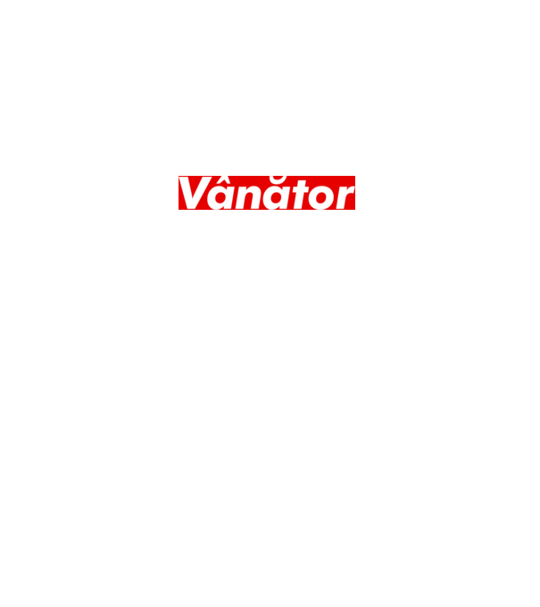 vânător model alb pe tricou