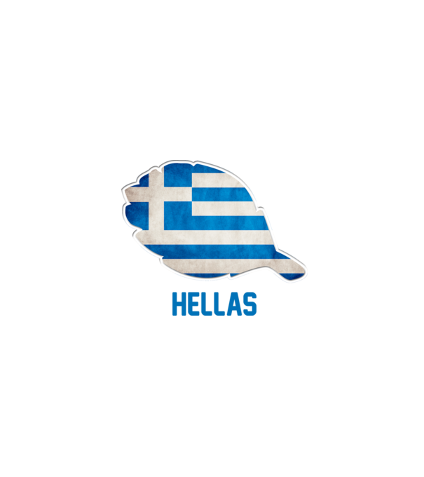 Steag grecesc model alb pe tricou