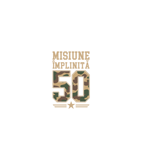 Misiune împlinită 50 model negru pe tricou