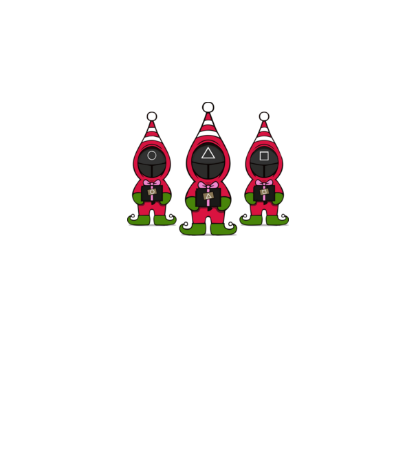 merry squid game model negru pe tricou