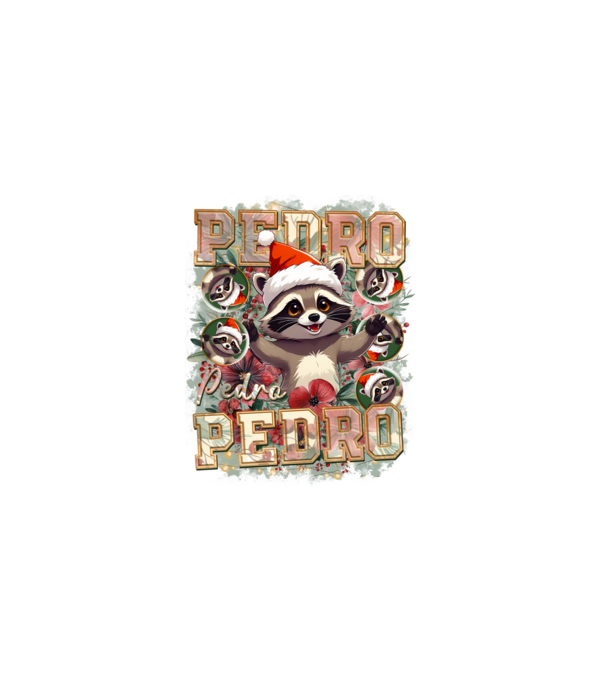 Pedro pedro flower xmas model alb pe tricou