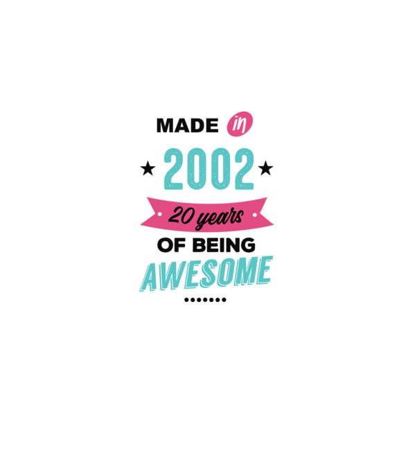 MADE in 2002 model alb pe tricou