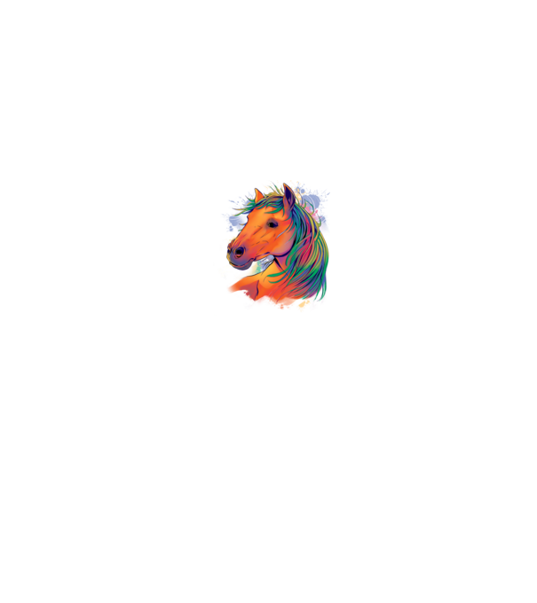 Colorful Horse model alb pe tricou